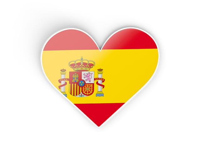 Flag Spanish-catalan heart, white background