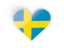 Sweden. Heart sticker. Download icon.