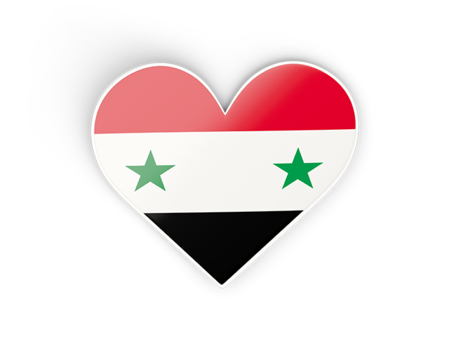 Наклейка в форме сердца. Скачать флаг. Сирия
