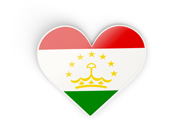 Heart sticker. Download flag icon of Tajikistan at PNG format