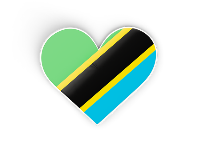 Heart sticker. Download flag icon of Tanzania at PNG format