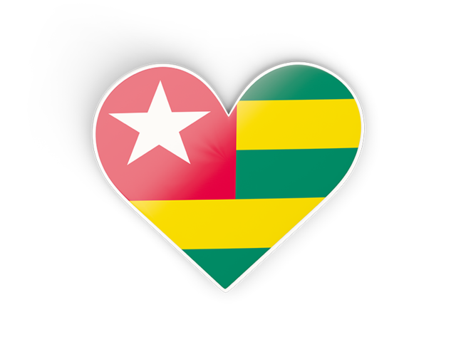 Heart sticker. Download flag icon of Togo at PNG format