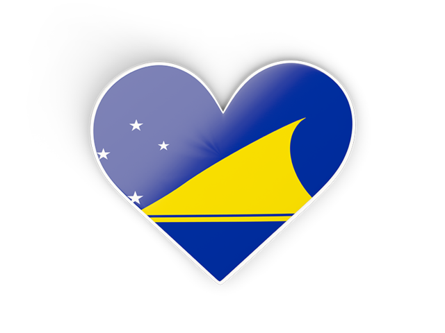 Heart sticker. Download flag icon of Tokelau at PNG format