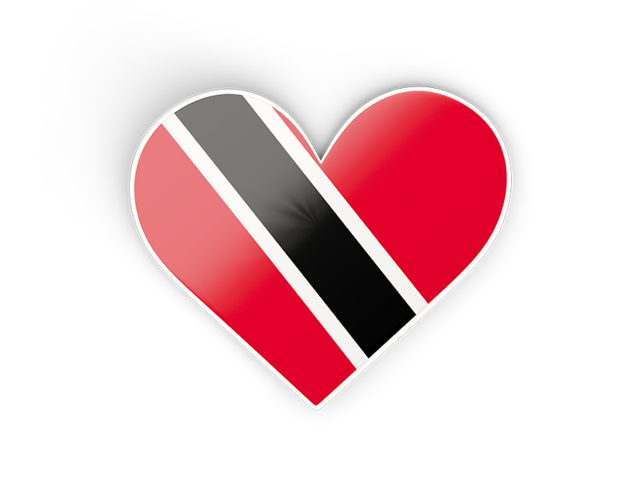 Наклейка в форме сердца. Скачать флаг. Тринидад и Тобаго