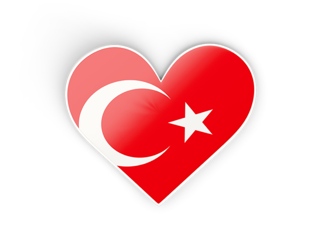 Наклейка в форме сердца. Скачать флаг. Турция