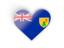 Turks and Caicos Islands. Heart sticker. Download icon.