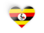 Uganda. Heart sticker. Download icon.