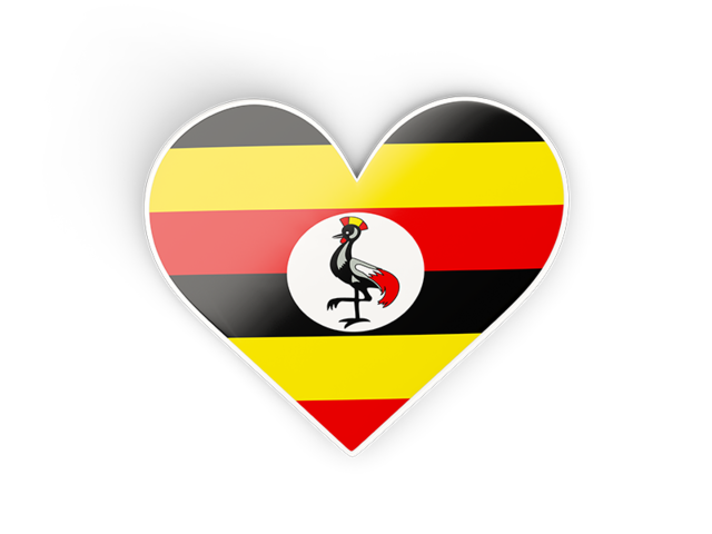 Heart sticker. Download flag icon of Uganda at PNG format