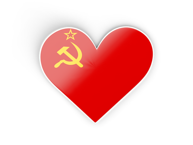 Heart sticker. Illustration of flag of Soviet Union