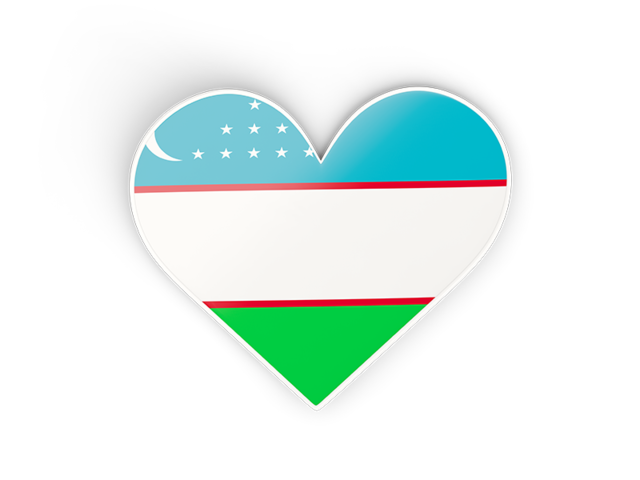 Heart sticker. Download flag icon of Uzbekistan at PNG format