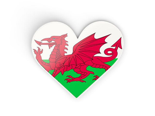 Heart sticker. Download flag icon of Wales at PNG format