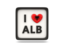 Albania. Heart with ISO code. Download icon.