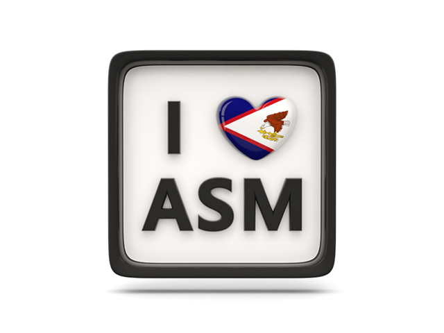 Heart with ISO code. Download flag icon of American Samoa at PNG format