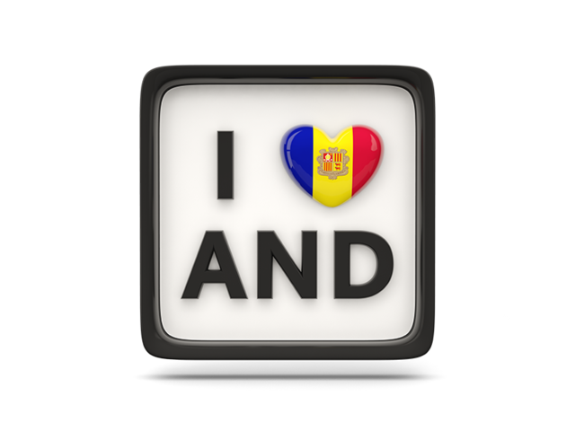 Heart with ISO code. Download flag icon of Andorra at PNG format