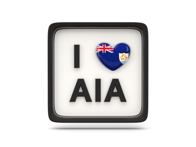 Heart with ISO code. Download flag icon of Anguilla at PNG format