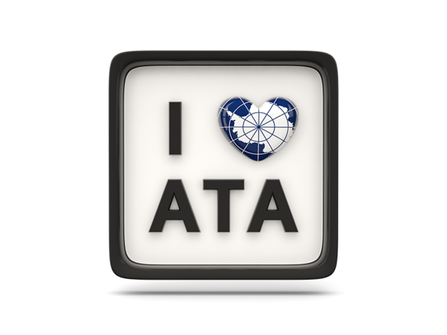 Heart with ISO code. Download flag icon of Antarctica at PNG format