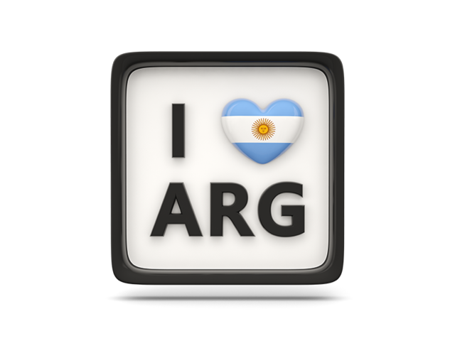 Сердце с кодом ISO. Скачать флаг. Аргентина