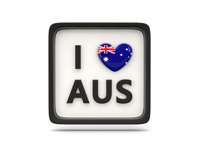 Heart with ISO code. Download flag icon of Australia at PNG format
