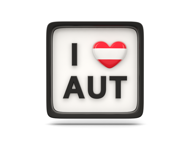 Heart with ISO code. Download flag icon of Austria at PNG format
