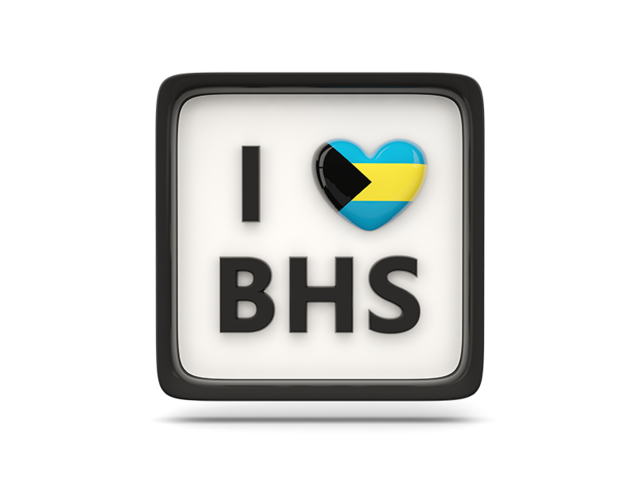 Heart with ISO code. Download flag icon of Bahamas at PNG format