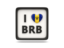 Barbados. Heart with ISO code. Download icon.