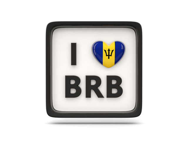 Heart with ISO code. Download flag icon of Barbados at PNG format
