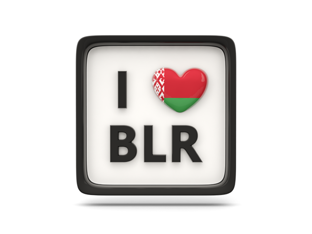 Heart with ISO code. Download flag icon of Belarus at PNG format