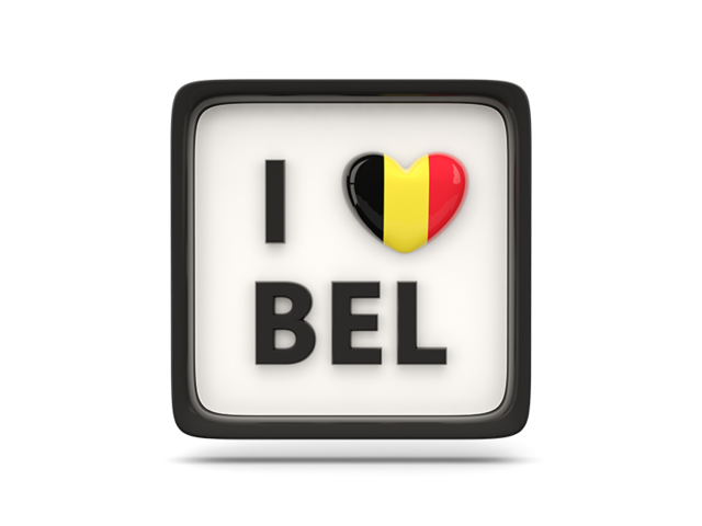 Heart with ISO code. Download flag icon of Belgium at PNG format