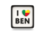 Benin. Heart with ISO code. Download icon.