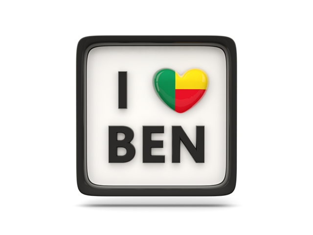 Heart with ISO code. Download flag icon of Benin at PNG format