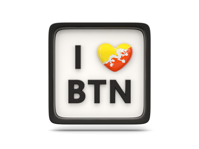 Heart with ISO code. Download flag icon of Bhutan at PNG format