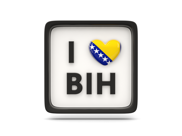 Heart with ISO code. Download flag icon of Bosnia and Herzegovina at PNG format