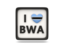 Botswana. Heart with ISO code. Download icon.