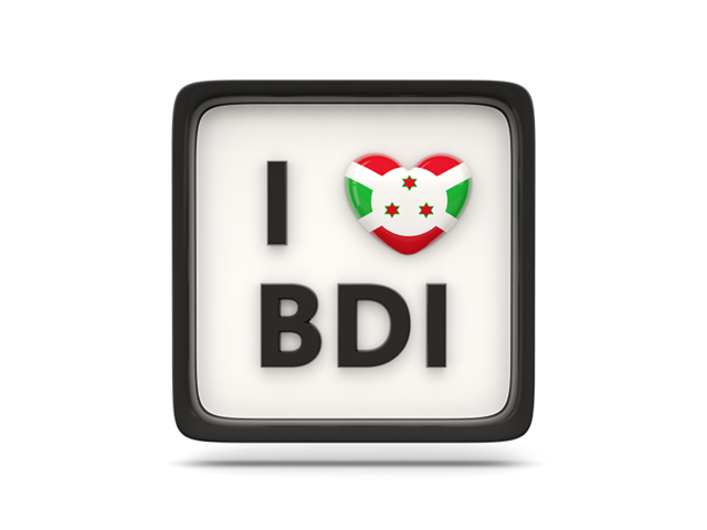 Heart with ISO code. Download flag icon of Burundi at PNG format