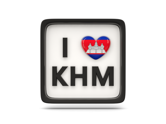Heart with ISO code. Download flag icon of Cambodia at PNG format