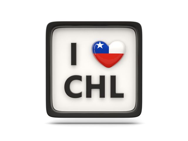 Heart with ISO code. Download flag icon of Chile at PNG format