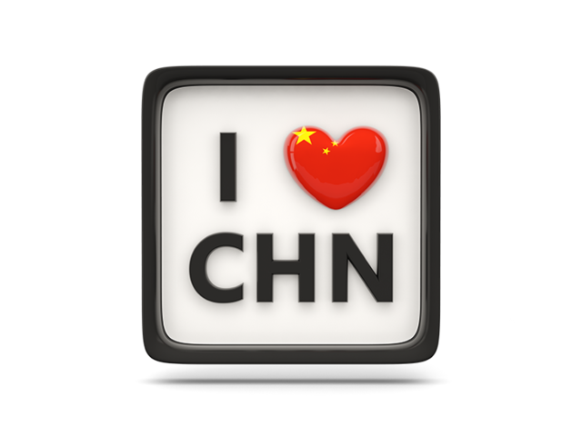Heart with ISO code. Download flag icon of China at PNG format