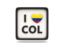 Colombia. Heart with ISO code. Download icon.