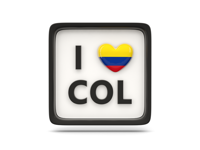 Heart with ISO code. Download flag icon of Colombia at PNG format