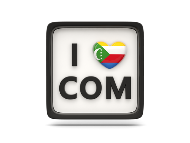 Heart with ISO code. Download flag icon of Comoros at PNG format