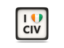 Cote d'Ivoire. Heart with ISO code. Download icon.