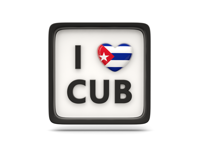 Heart with ISO code. Download flag icon of Cuba at PNG format