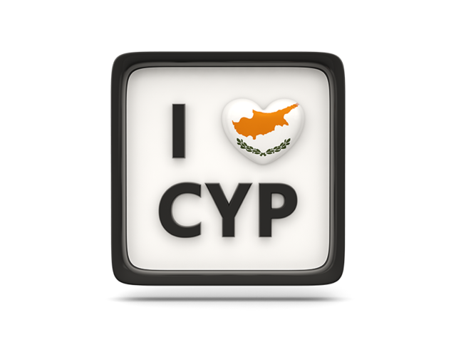 Heart with ISO code. Download flag icon of Cyprus at PNG format