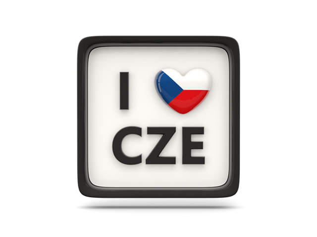 Heart with ISO code. Download flag icon of Czech Republic at PNG format