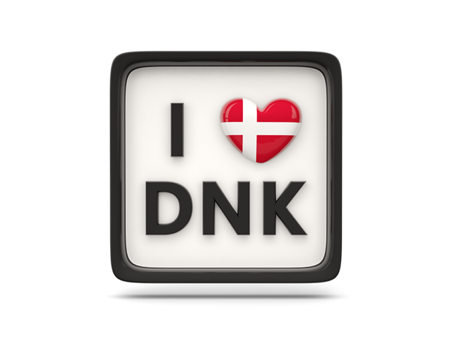 Heart with ISO code. Download flag icon of Denmark at PNG format
