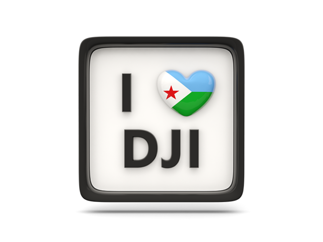 Heart with ISO code. Download flag icon of Djibouti at PNG format