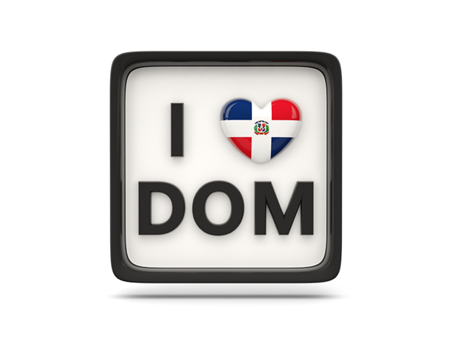 Heart with ISO code. Download flag icon of Dominican Republic at PNG format