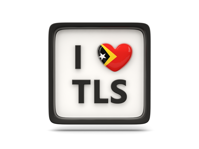 Heart with ISO code. Download flag icon of East Timor at PNG format