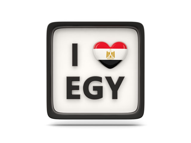 Heart with ISO code. Download flag icon of Egypt at PNG format