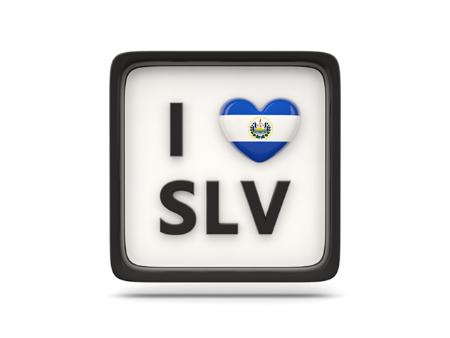 Heart with ISO code. Download flag icon of El Salvador at PNG format